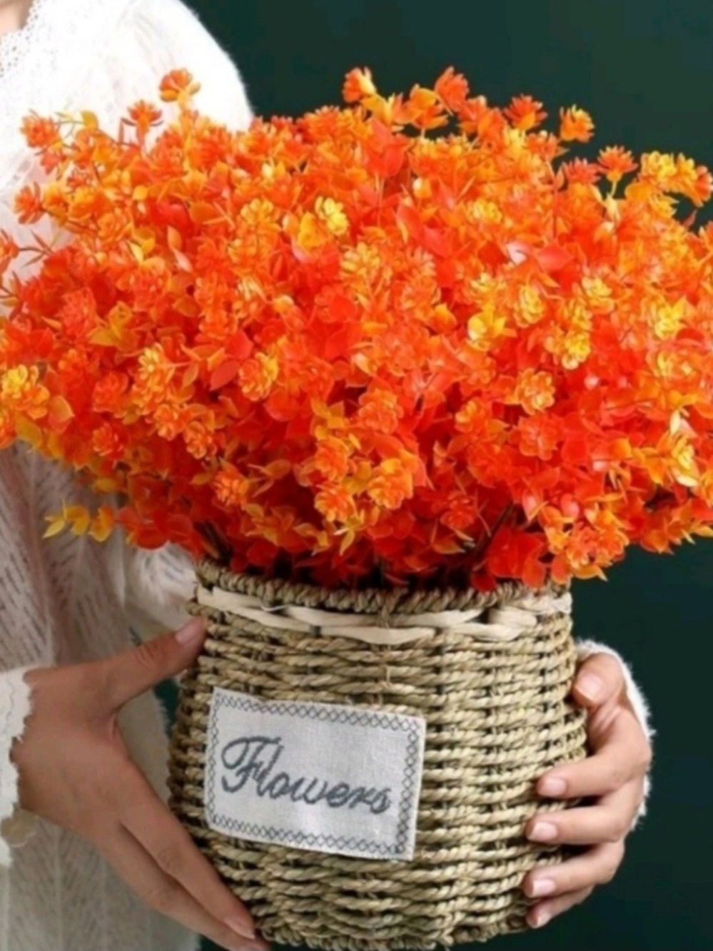 8 Bundles Artificial Fall Flowers  Faux Mums Indoor Outdoor Home Decor